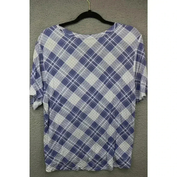 Honeydew Blue Plaid Pajama Set - Women's M - Soft Rayon & Spandex Blend - Picture 7 of 12